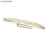 Modern Crystal Bow Wall Sconce In Clear/Champagne 17-27.5 Wide