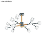 Modern Crystal Branch Chandelier With Gold/Grey Finish - 8/12 Bulbs Hanging Light Fixture