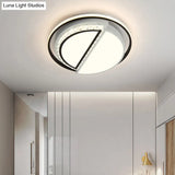 Modern Crystal Ceiling Lamp In Black - Round/Star Design With Warm/White Led Light