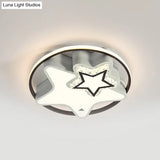 Modern Crystal Ceiling Lamp In Black - Round/Star Design With Warm/White Led Light