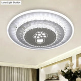 Modern Crystal Ceiling Mount Led Light Fixture For Bedroom - White Loving Heart/Square/Rose Design