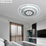 Modern Crystal Ceiling Mount Led Light Fixture For Bedroom - White Loving Heart/Square/Rose Design