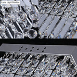Modern Crystal Ceiling Mount Light Fixture With Chrome Finish - 2 Lights Bedroom Flush