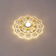 Modern Crystal Clear Led Ceiling Fixture For Corridor - Scalloped Flush Mount Recessed Lighting /