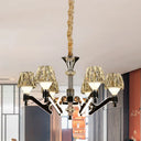 Modern Crystal Cone Chandelier - 6-Light Chrome Pendant Ceiling Light For Living Room