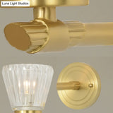 Modern Crystal Cone Wall Sconce - Brass 1-Light Fixture For Bedside