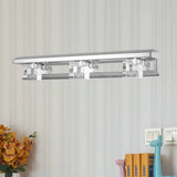 Modern Crystal Cube Led Vanity Sconce In Chrome Finish - 2/3 Heads Warm/White Lighting 3 / Warm