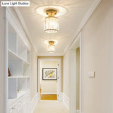 Modern Crystal Cylinder Aisle Ceiling Mount Light Fixture - Close To Lighting