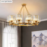 Modern Crystal Cylindrical Ceiling Pendant Light For Living Room - Chandelier Fixture