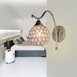 Modern Crystal Dome Wall Sconce With Chrome Backplate - 1 Light Corridor Mount