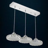 Modern Crystal Embedded Led Pendant Ceiling Light With Chrome Finish / Warm 19’