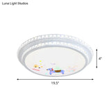 Modern Crystal - Encrusted Led Ceiling Lamp With 2 Tiers White Flush Mount Lighting & Cartoon