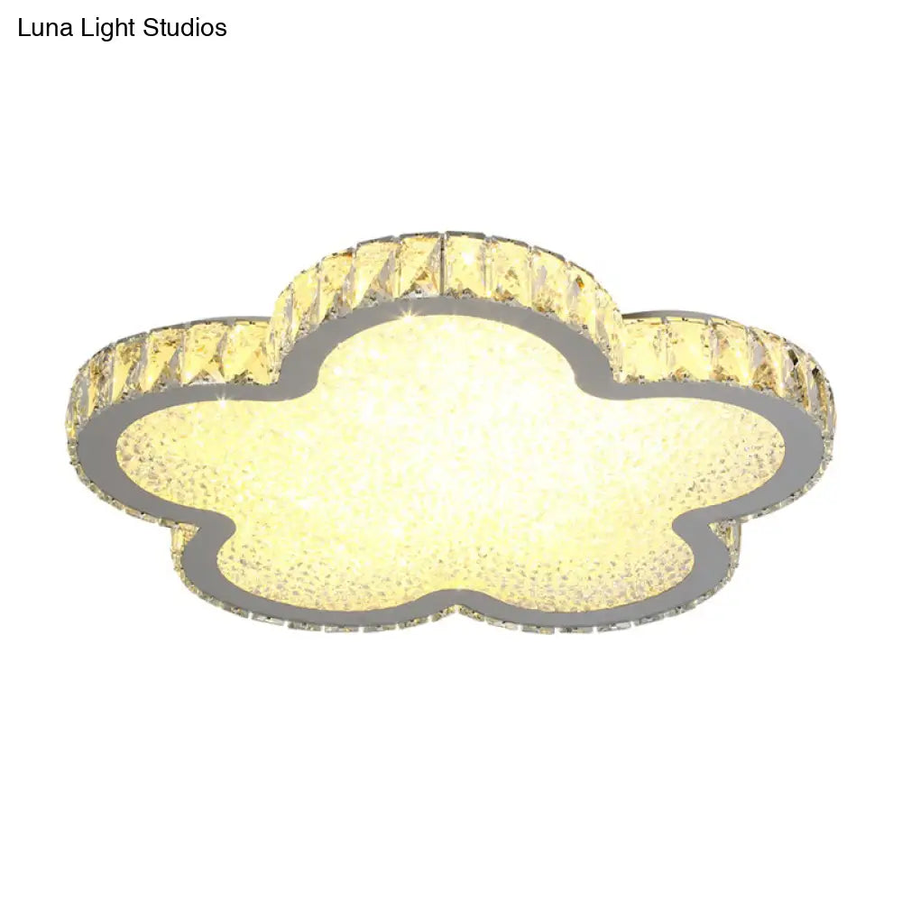 Modern Crystal-Encrusted Led Ceiling Lamp With Dimming & Remote - Available In 3 Sizes Warm/White