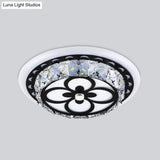 Modern Crystal Flush Mount Led Ceiling Lamp In Chrome For Corridors