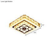 Modern Crystal Flush Mount Led Ceiling Lamp In Chrome For Corridors
