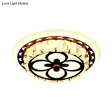 Modern Crystal Flush Mount Led Ceiling Lamp In Chrome For Corridors