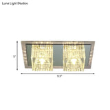 Modern Crystal Flush Mount Led Ceiling Light Fixture - Clear