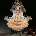 Modern Crystal Gold Chandelier Ceiling Light Fixture - 10 Lights Bedroom