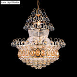 Modern Crystal Gold Chandelier Ceiling Light Fixture - 10 Lights Bedroom