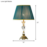 Modern Crystal Gold Nightstand Light With Tapered Design And Urn-Shaped Base