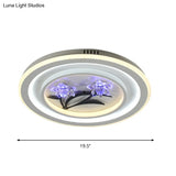 Modern Crystal Led Ceiling Lamp For Great Rooms - Round/Square White Flushmount