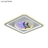 Modern Crystal Led Ceiling Lamp For Great Rooms - Round/Square White Flushmount