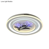 Modern Crystal Led Ceiling Lamp For Great Rooms - Round/Square White Flushmount