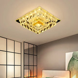 Modern Crystal Led Ceiling Light For Bedroom With Tiered Square Design - Warm/White Clear / White