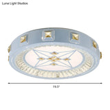 Modern Crystal Led Ceiling Light With Remote Control And Stepless Dimming - White Stylish