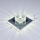Modern Crystal Led Ceiling Light With Square Shade For Corridors Black / 5.5’ White