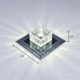 Modern Crystal Led Ceiling Light With Square Shade For Corridors Black / 5.5’ White