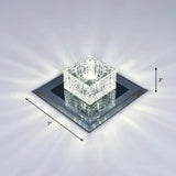 Modern Crystal Led Ceiling Light With Square Shade For Corridors Black / 7’ White