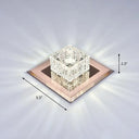 Modern Crystal Led Ceiling Light With Square Shade For Corridors Tan / 5.5’ White