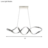 Modern Crystal Led Chandelier - Twist Hanging Pendant Light For Dining Room Chrome Finish