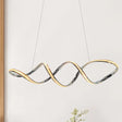 Modern Crystal Led Chandelier - Twist Hanging Pendant Light For Dining Room Chrome Finish