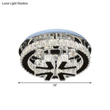 Modern Crystal Led Circle Ceiling Light For Bedrooms With V - Shaped Design