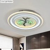 Modern Crystal Led Flush Ceiling Light For Bedchamber - White Round/Square Fixture