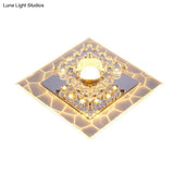 Modern Crystal Led Flush Mount Ceiling Light For Foyer - Clear Square Design