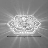 Modern Crystal Led Flush Mount Ceiling Light For Hallway - Clear Blossom Design / White