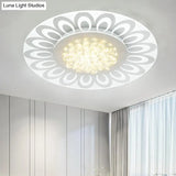 Modern Crystal Led Flush Mount Lighting In Multiple Light Options Various Sizes Available White /