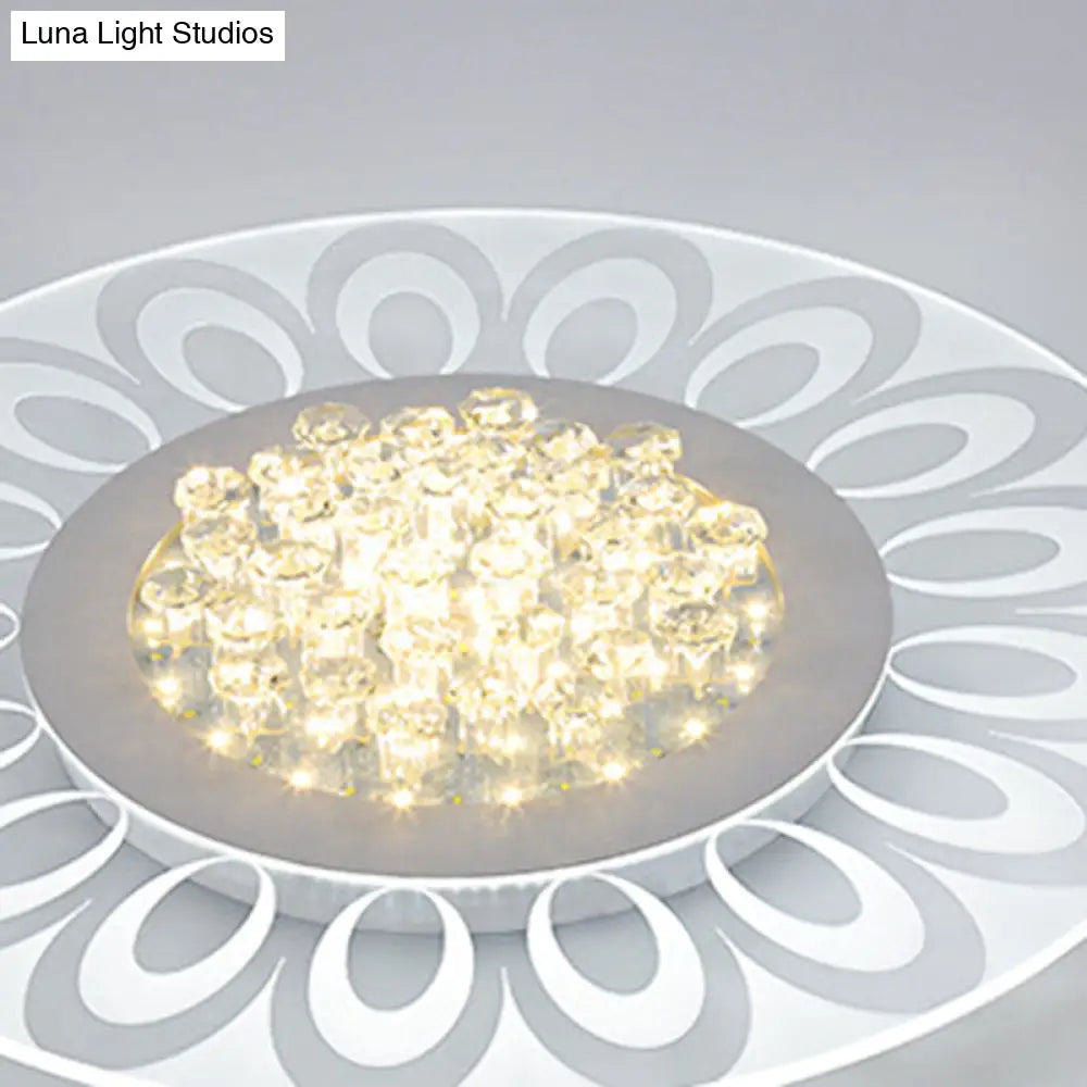 Modern Crystal Led Flush Mount Lighting In Multiple Light Options Various Sizes Available