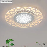 Modern Crystal Led Flush Mount Lighting In Multiple Light Options Various Sizes Available White /