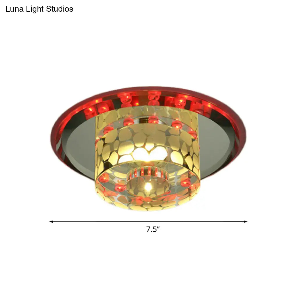Modern Crystal Led Flushmount Ceiling Light For Living Room