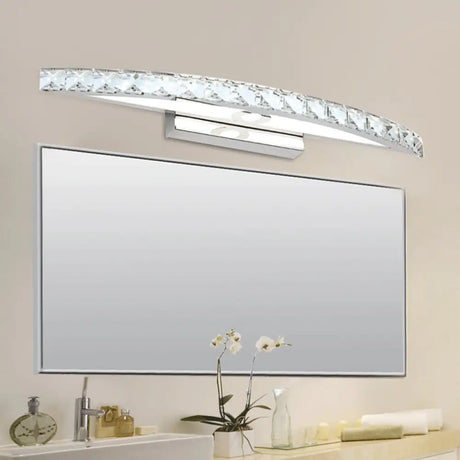 Modern Crystal Led Vanity Light For Bathroom Wall Mounting - Warm/White Clear / White