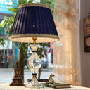 Modern Crystal Nightstand Lamp - Blue Jar Shape 1 Head Reading Light