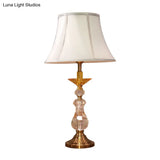 Modern Crystal Nightstand Light - Sleek Bell Design White Ideal For Living Room