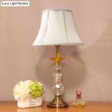 Modern Crystal Nightstand Light - Sleek Bell Design White Ideal For Living Room