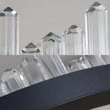 Modern Crystal Pendant Chandelier - Black Rectangular Design With White/Warm Light Dining Room