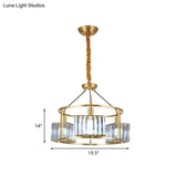 Modern Crystal Pendant Chandelier: Brass Ceiling Light With 3-Bulb Circular Design
