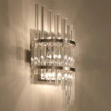 Modern Crystal Prism Sconce Lighting - 3 Lights Chrome/Gold Finish Living Room Wall Mounted Lamp